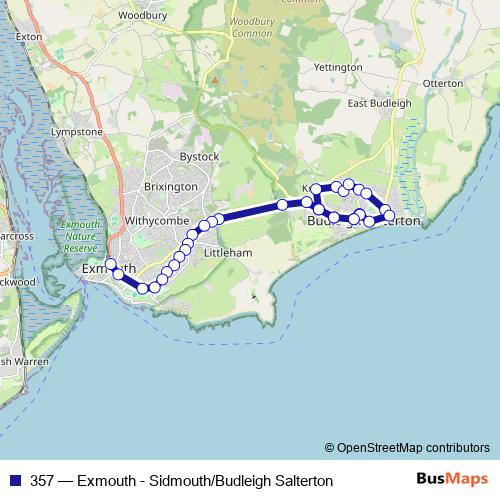 357 bus Line Map