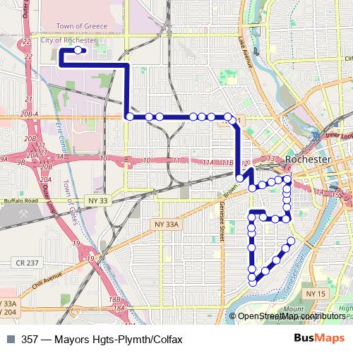 357 bus Line Map