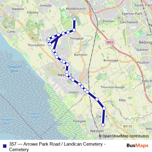 357 bus Line Map