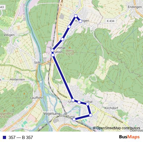 357 bus Line Map