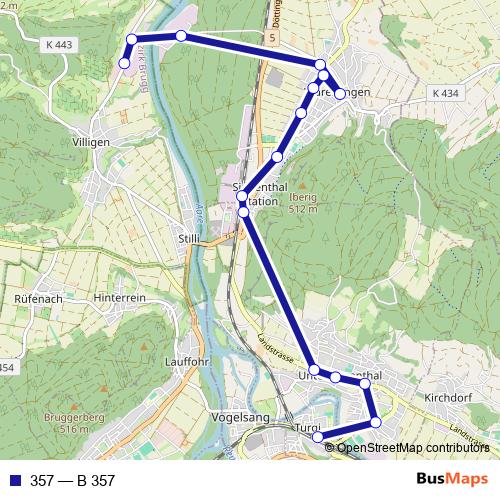 357 bus Line Map