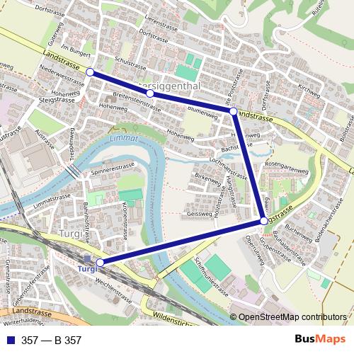 357 bus Line Map