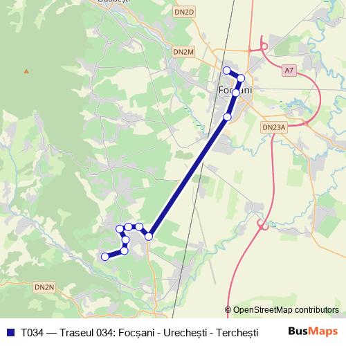 T034 bus Line Map