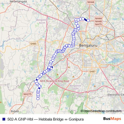 502-A GNP-Hbl bus Line Map