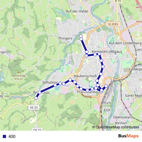 400 bus Line Map