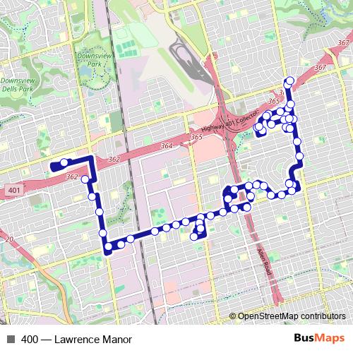 400 bus Line Map
