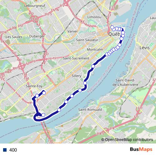 400 bus Line Map