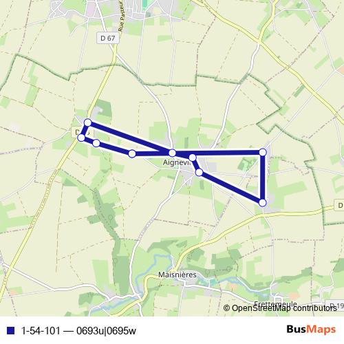 1-54-101 bus Line Map