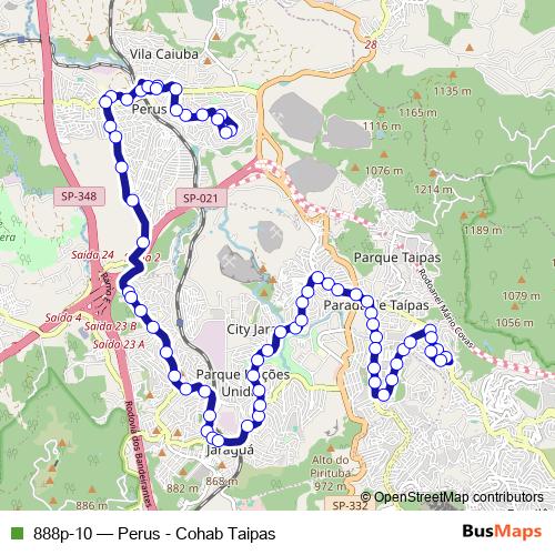 888p-10 bus Line Map
