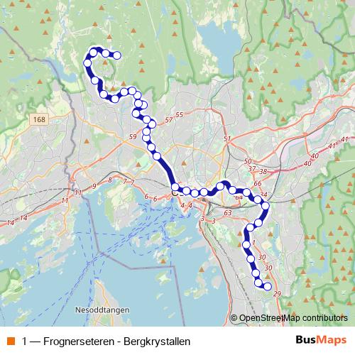 1 metro Line Map