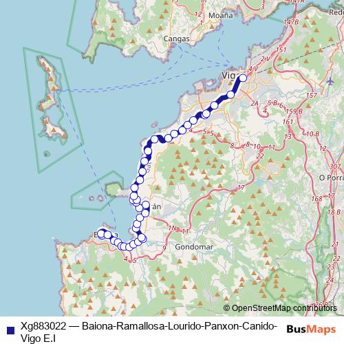 Xg883022 bus Line Map
