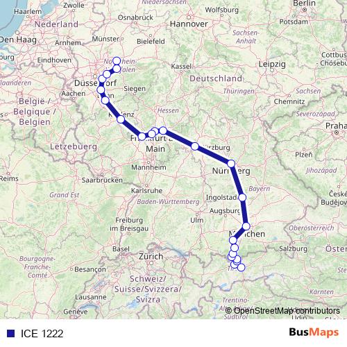ICE 1222 rail Line Map