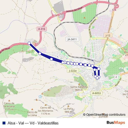 Alsa - Val bus Line Map