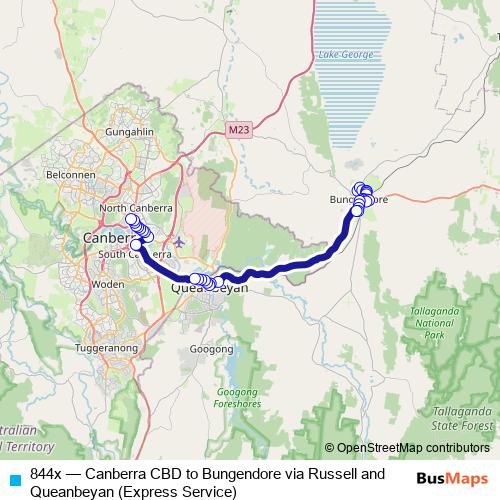 844x bus Line Map