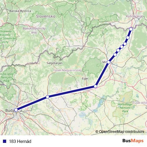 183 Hernád rail Line Map