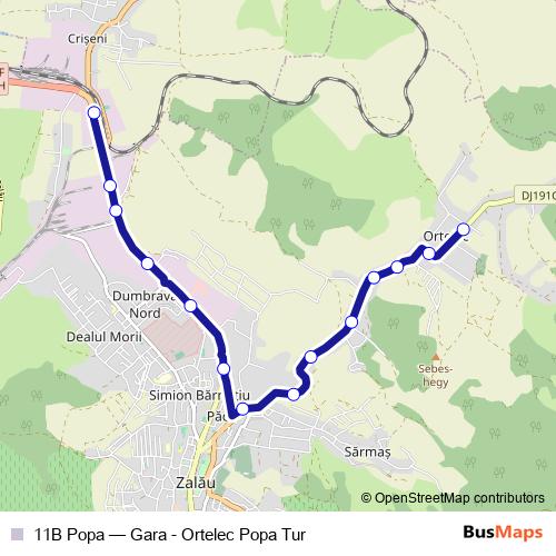 11B Popa bus Line Map