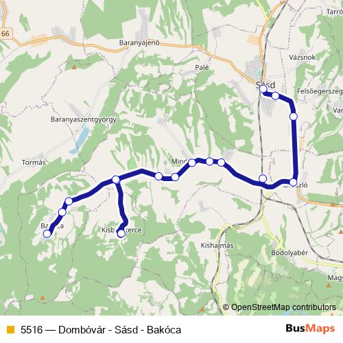 5516 bus Line Map
