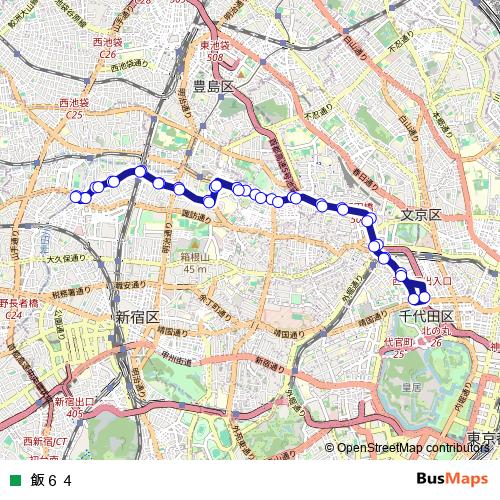 飯６４ bus Line Map