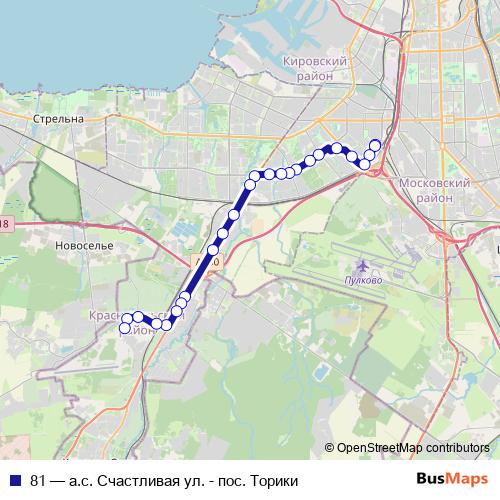 81 bus Line Map