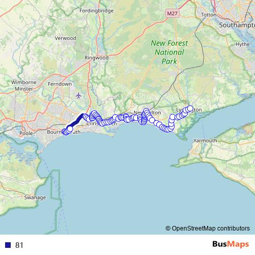 81 bus Line Map