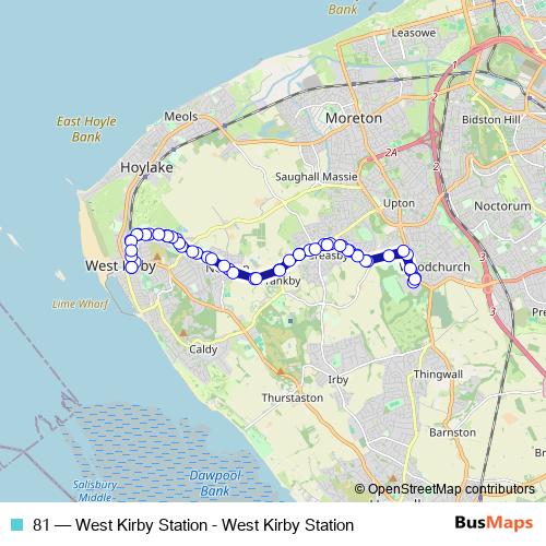 81 bus Line Map