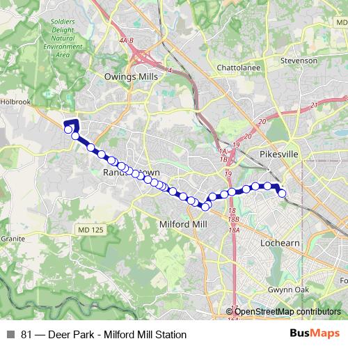 81 bus Line Map