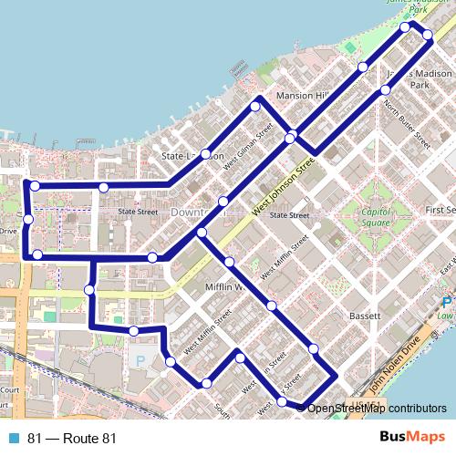 81 bus Line Map