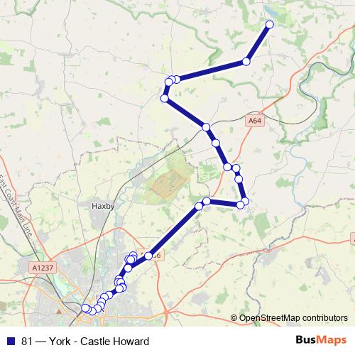 81 bus Line Map