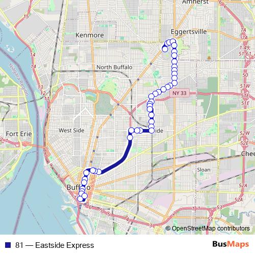 81 bus Line Map