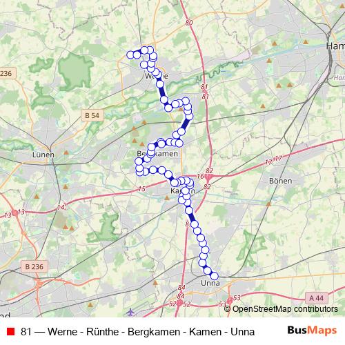 81 bus Line Map