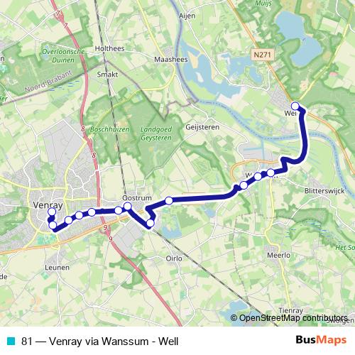 81 bus Line Map