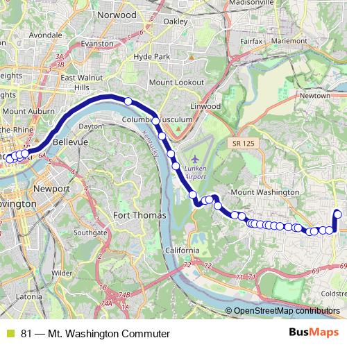 81 bus Line Map