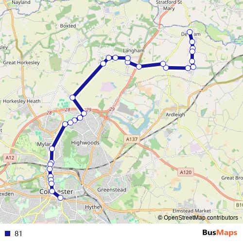81 bus Line Map