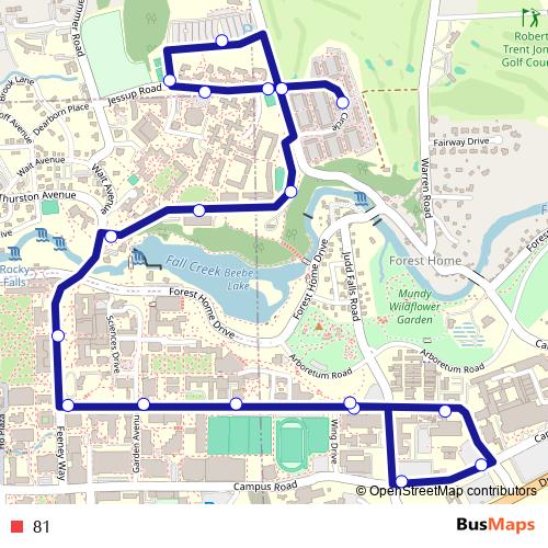 81 bus Line Map