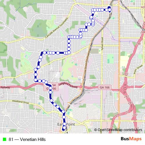 81 bus Line Map