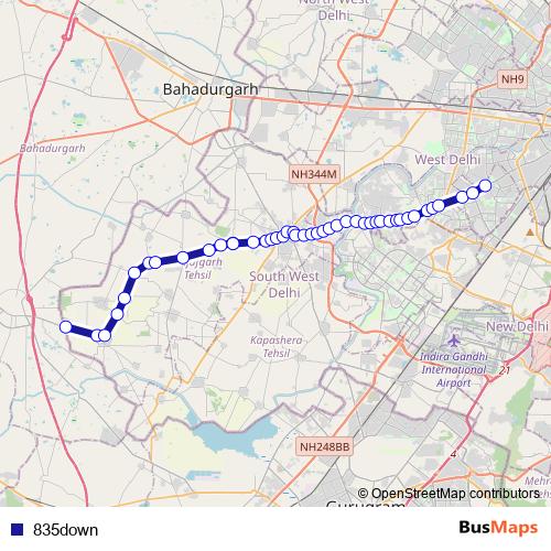 835down bus Line Map