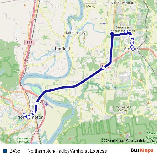 B43e bus Line Map