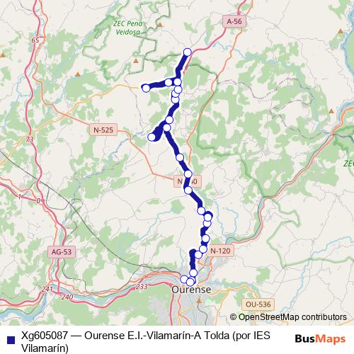 Xg605087 bus Line Map