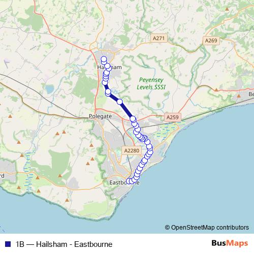 1B bus Line Map