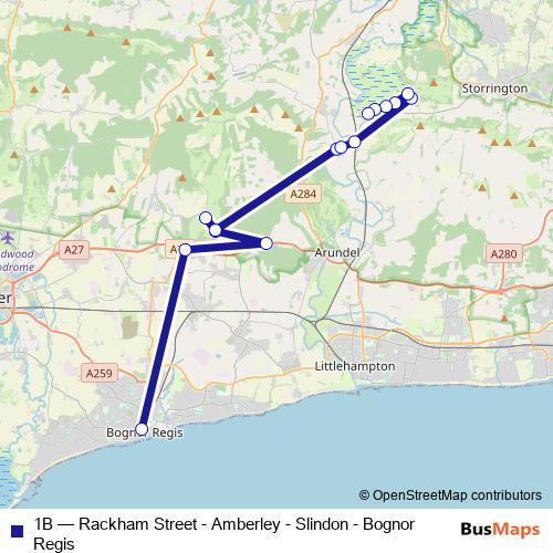 1B bus Line Map
