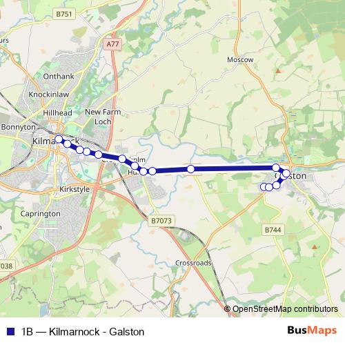 1B bus Line Map