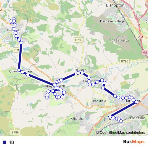 1B bus Line Map