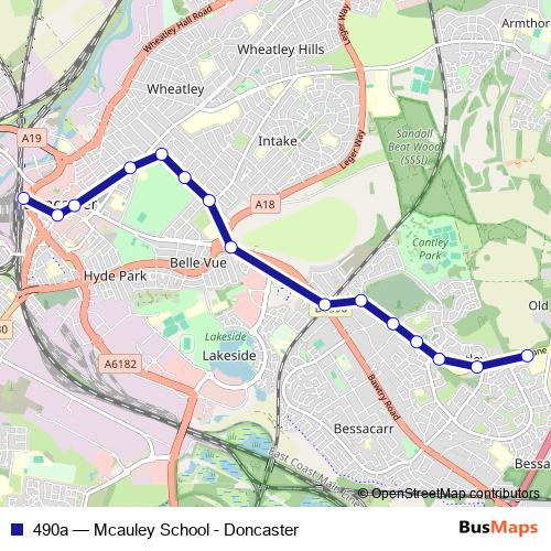 490a bus Line Map