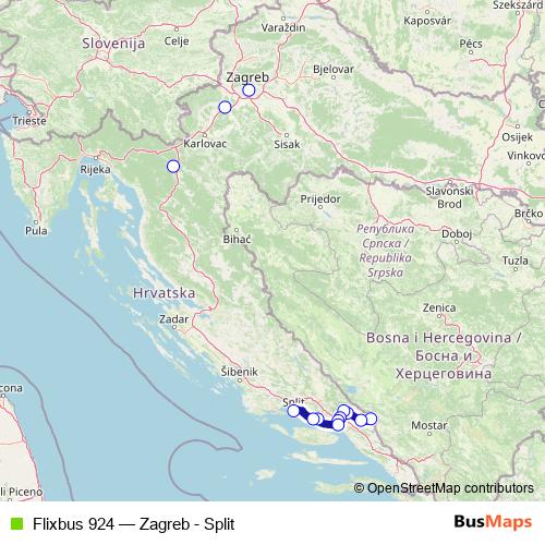 Flixbus 924 bus Line Map