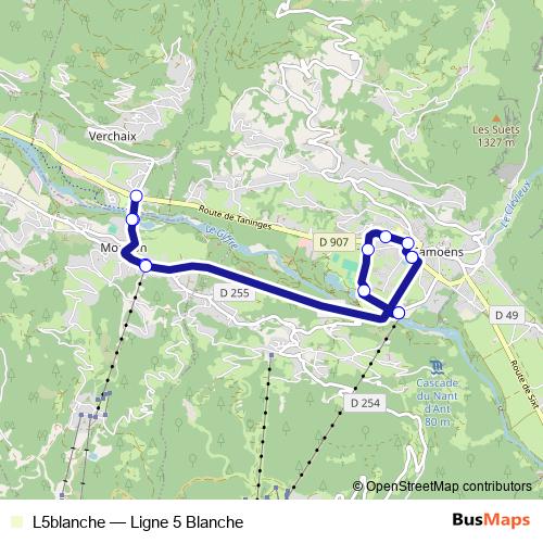 L5blanche bus Line Map