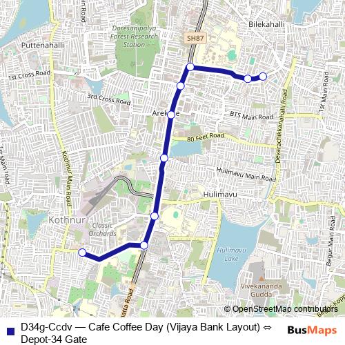 D34g-Ccdv bus Line Map