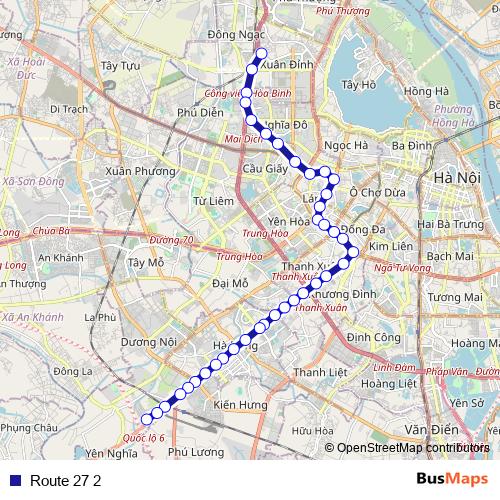 Route 27 2 bus Line Map