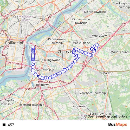 457 bus Line Map