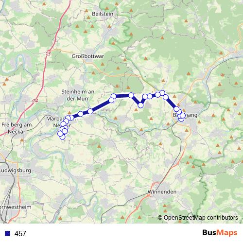 457 bus Line Map