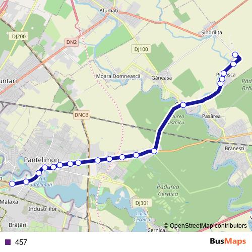 457 bus Line Map